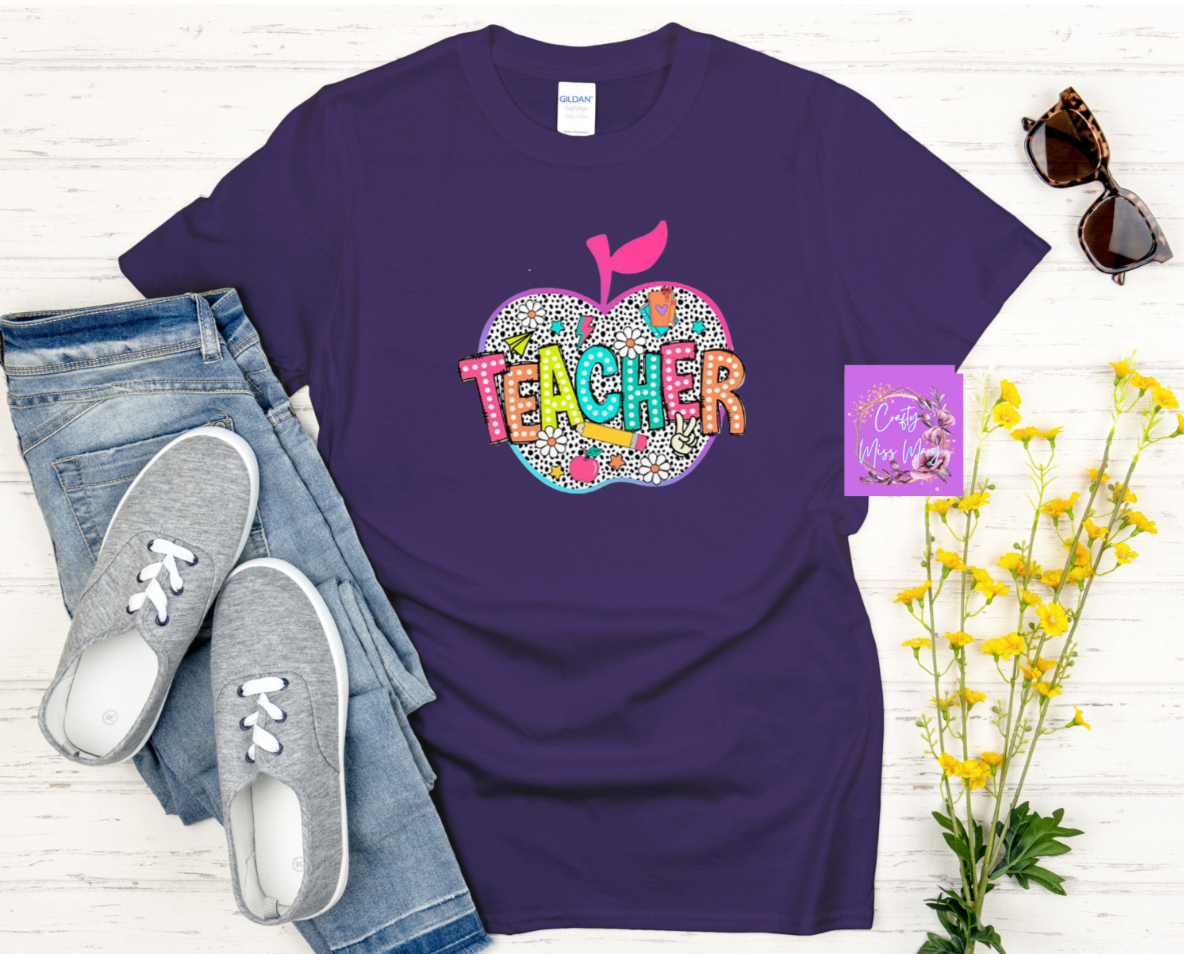 Apple Back-To-School Teacher -Shirt