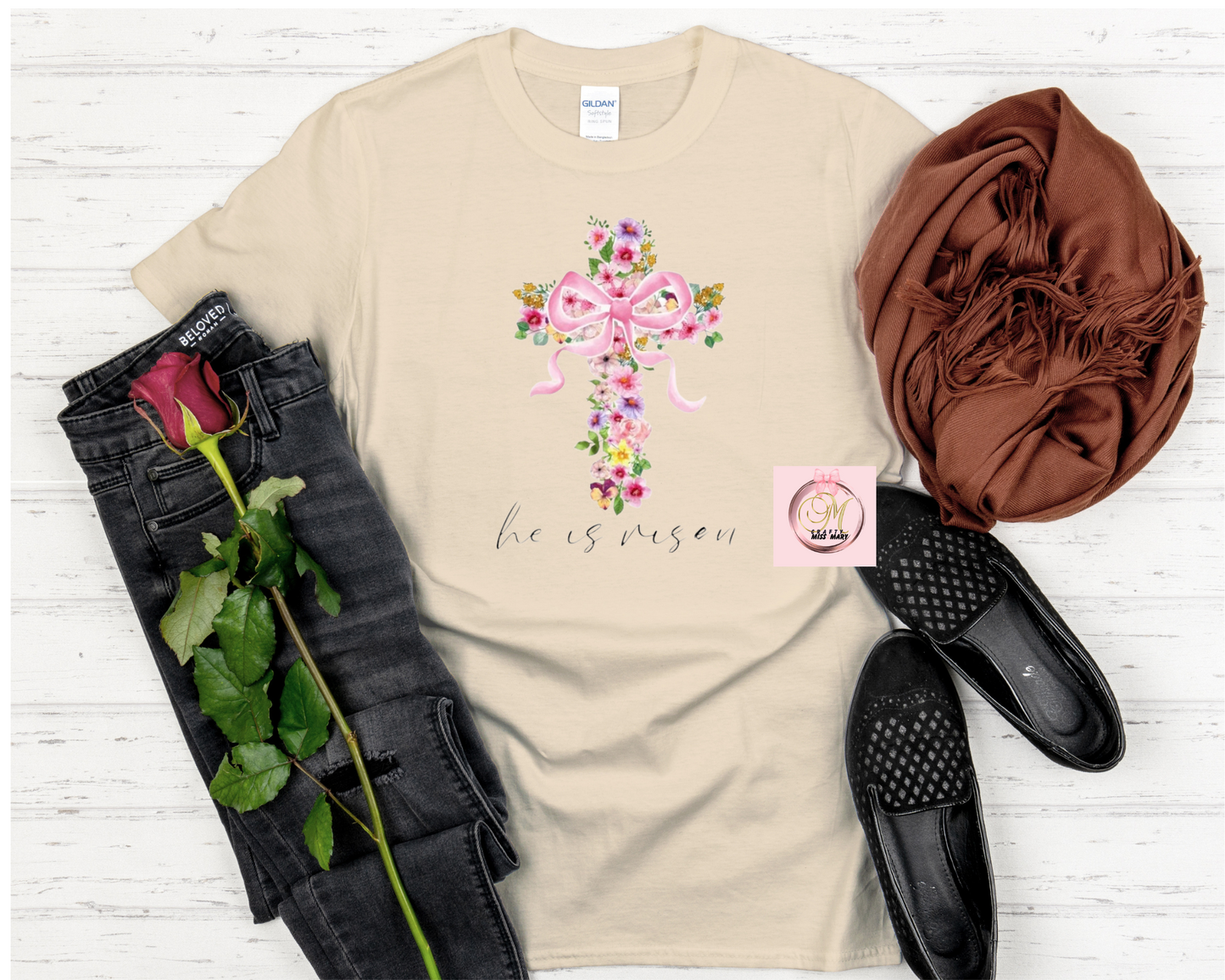 Beautiful Flower Cross-Shirt