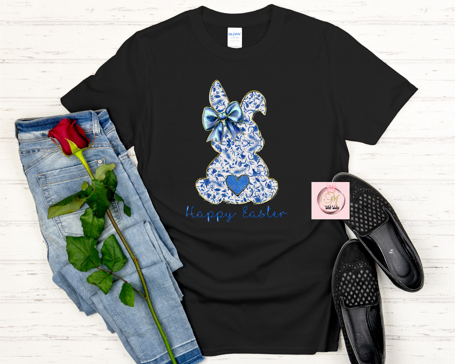 Blue Lace Bunny-Shirt