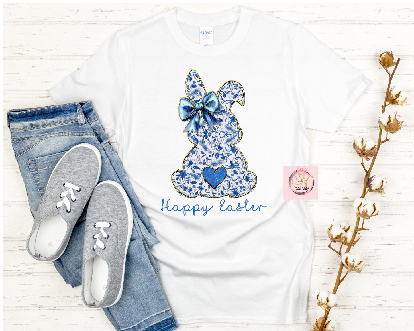 Blue Lace Bunny-Shirt