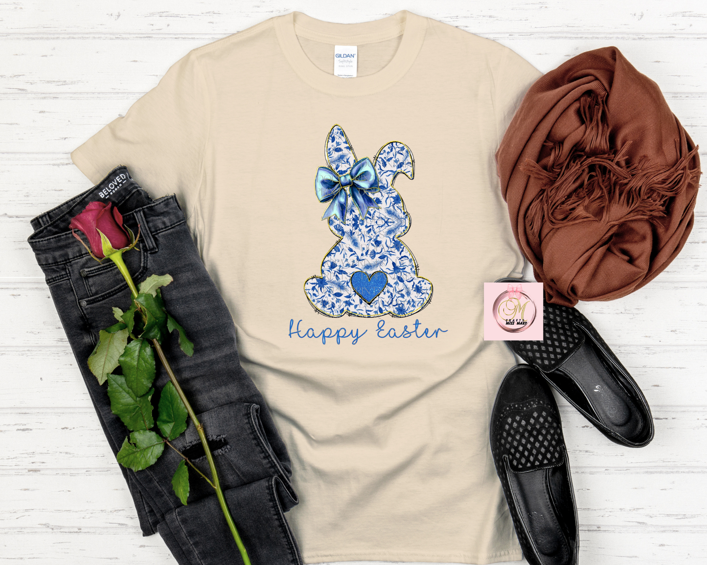 Blue Lace Bunny-Shirt
