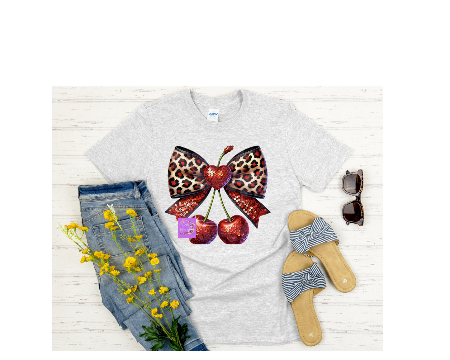 Cheetah Cherry Bow-Shirt