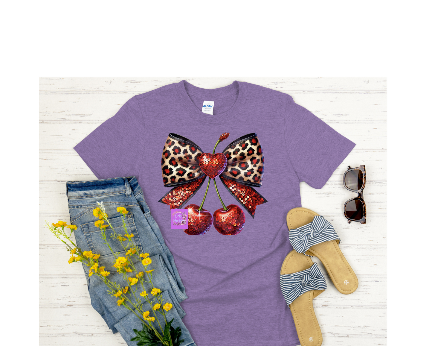 Cheetah Cherry Bow-Shirt