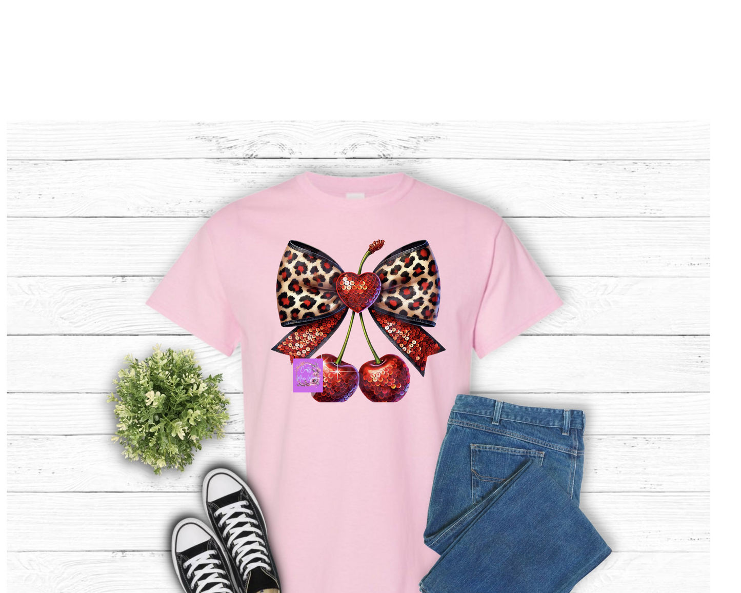 Cheetah Cherry Bow-Shirt