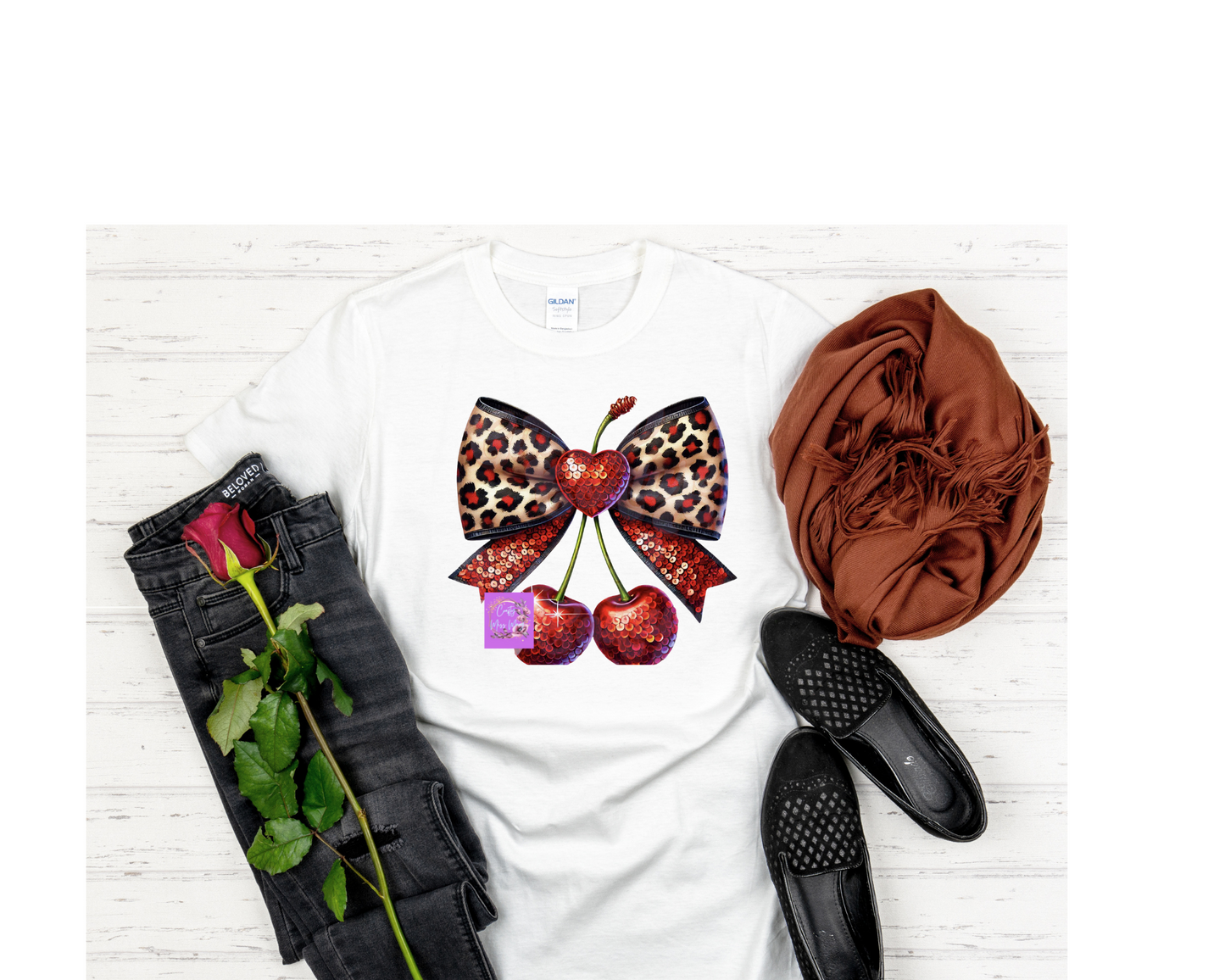Cheetah Cherry Bow-Shirt