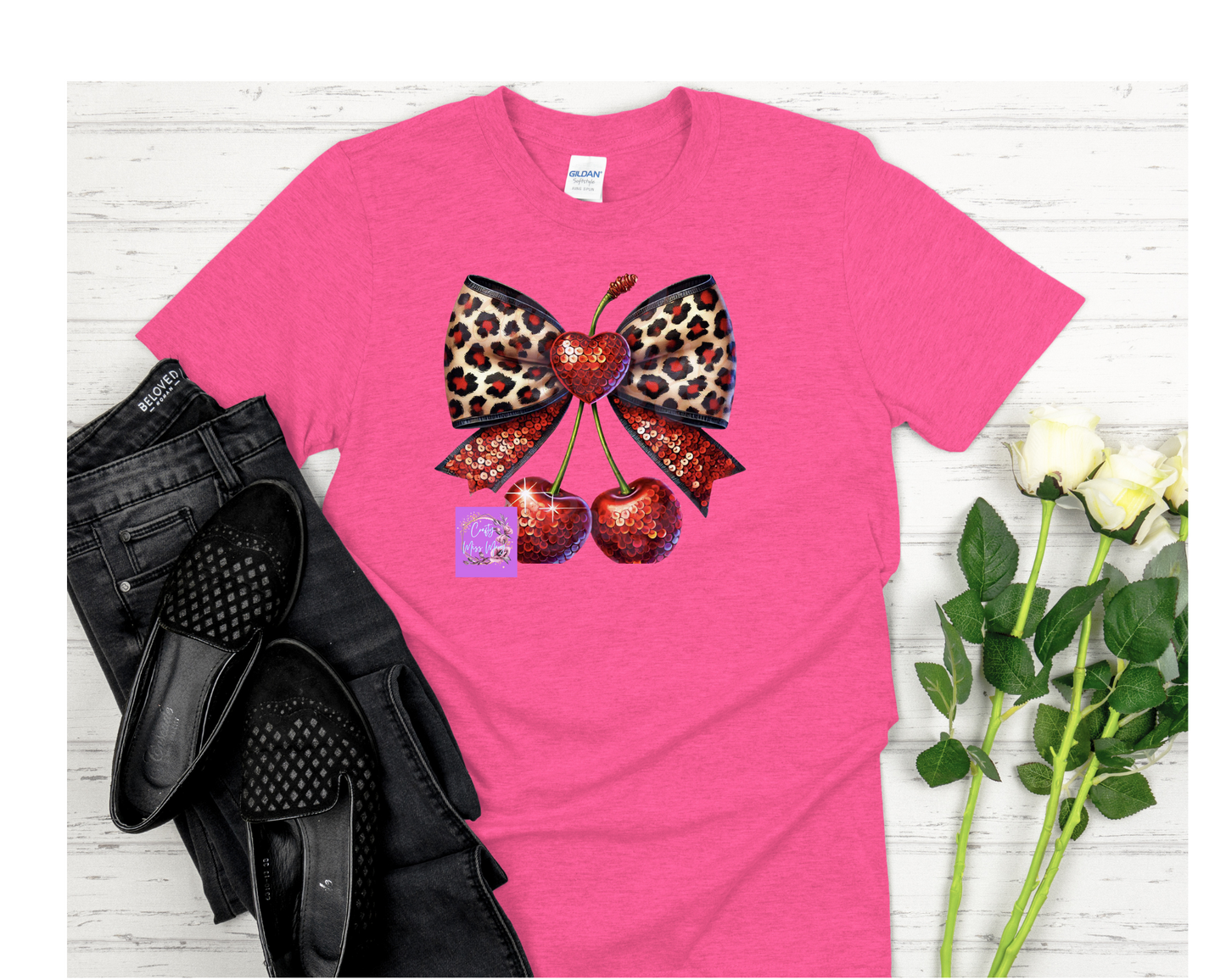 Cheetah Cherry Bow-Shirt