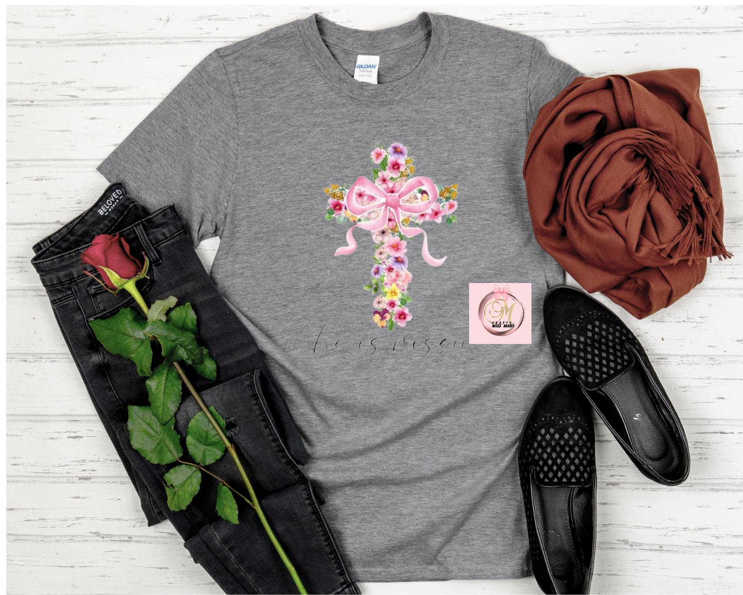 Beautiful Flower Cross-Shirt