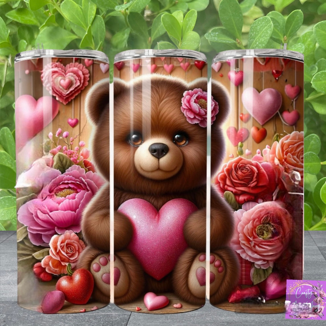 Bear Holding Heart Tumbler