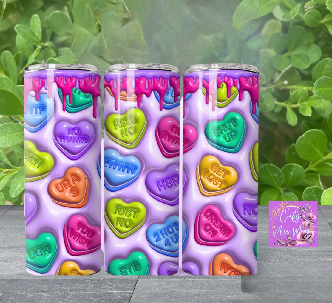 Purple Drip Hearts Tumbler