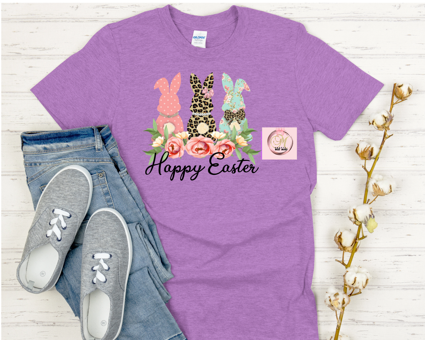 Happy Easter Three Bunnies-Shirt