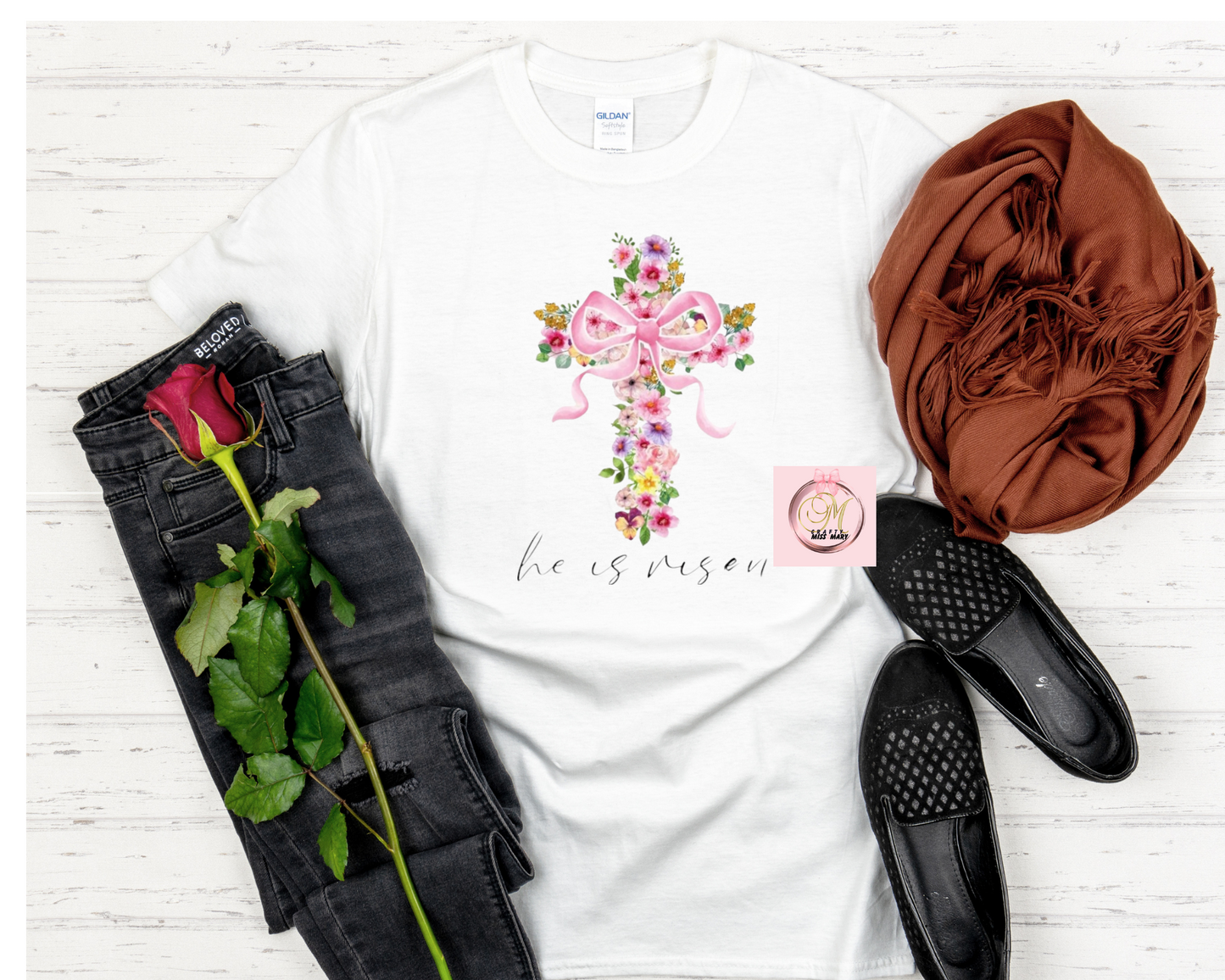 Beautiful Flower Cross-Shirt