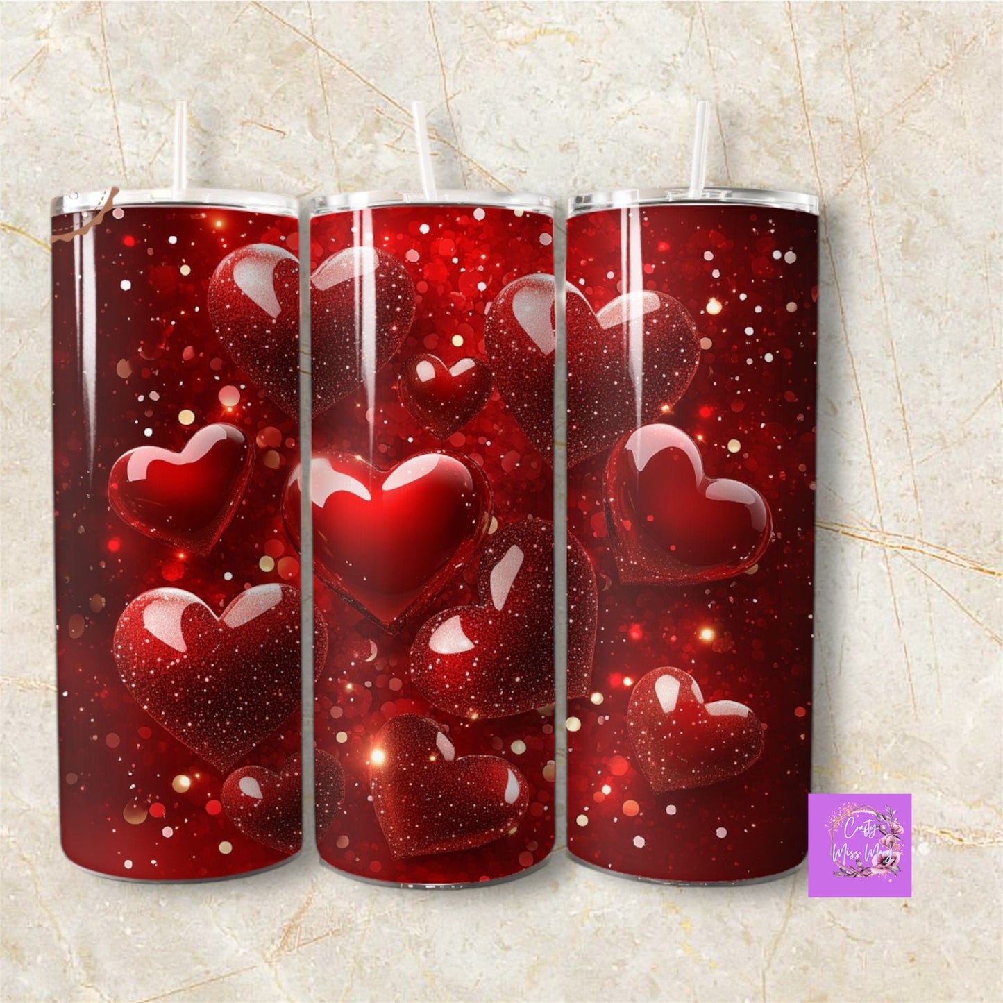 Very Red Hearts-Tumbler