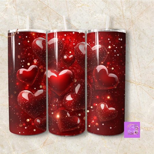 Very Red Hearts-Tumbler