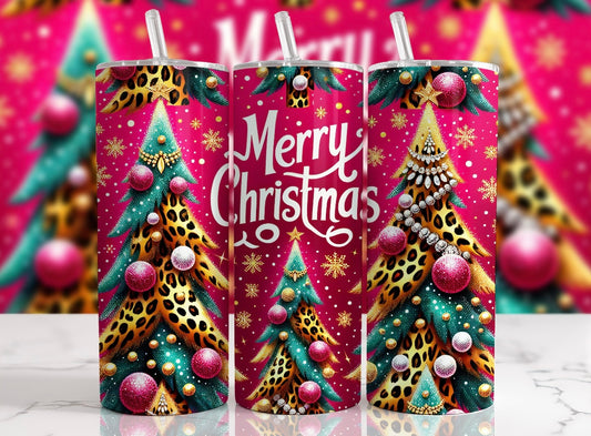 Bright Pink Christmas Tumbler