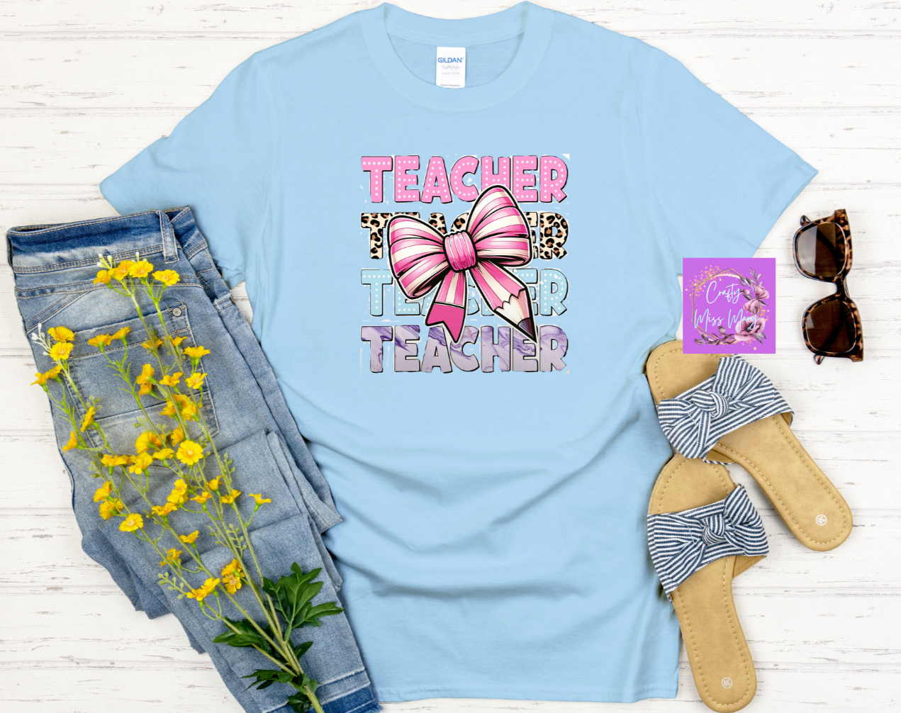 Teacher With Bow T-shirt