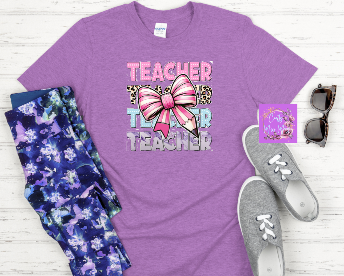 Teacher With Bow T-shirt