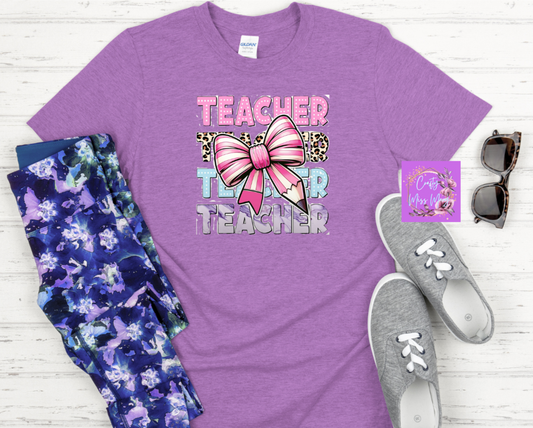 Teacher With Bow T-shirt