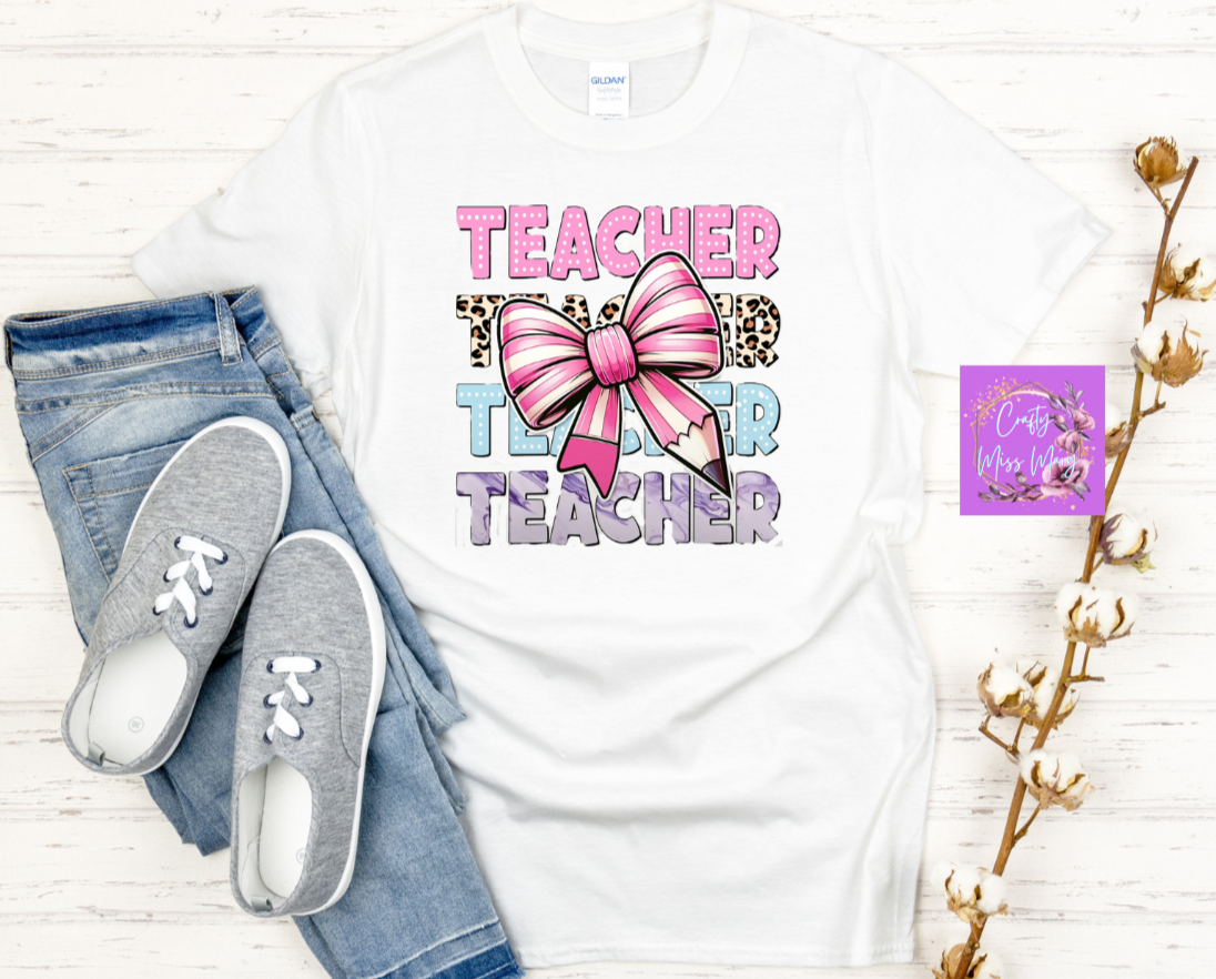 Teacher With Bow T-shirt