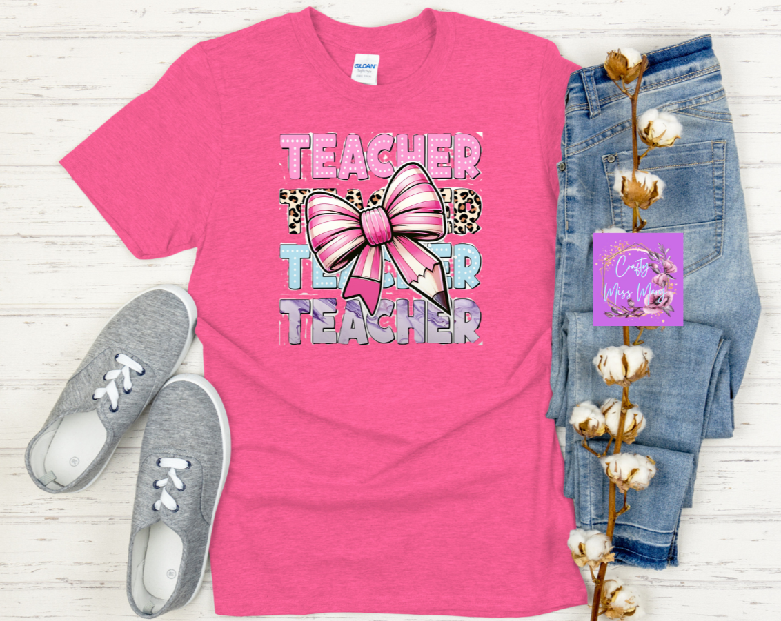 Teacher With Bow T-shirt