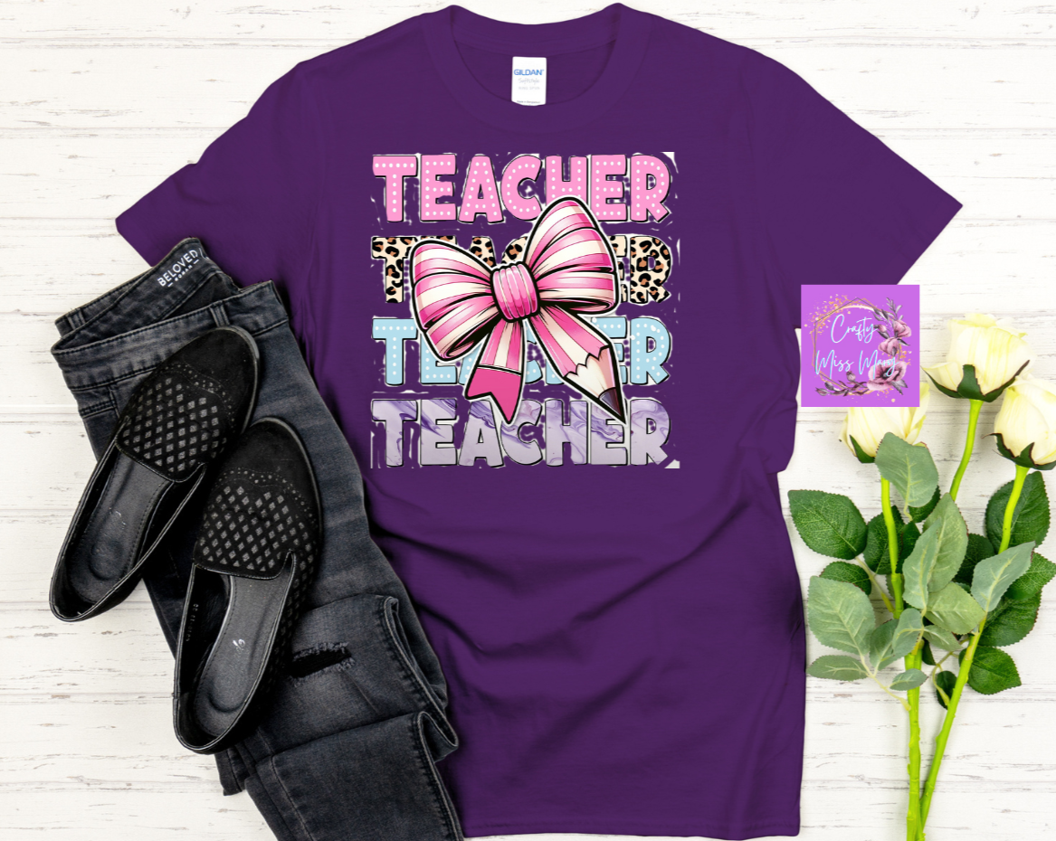 Teacher With Bow T-shirt