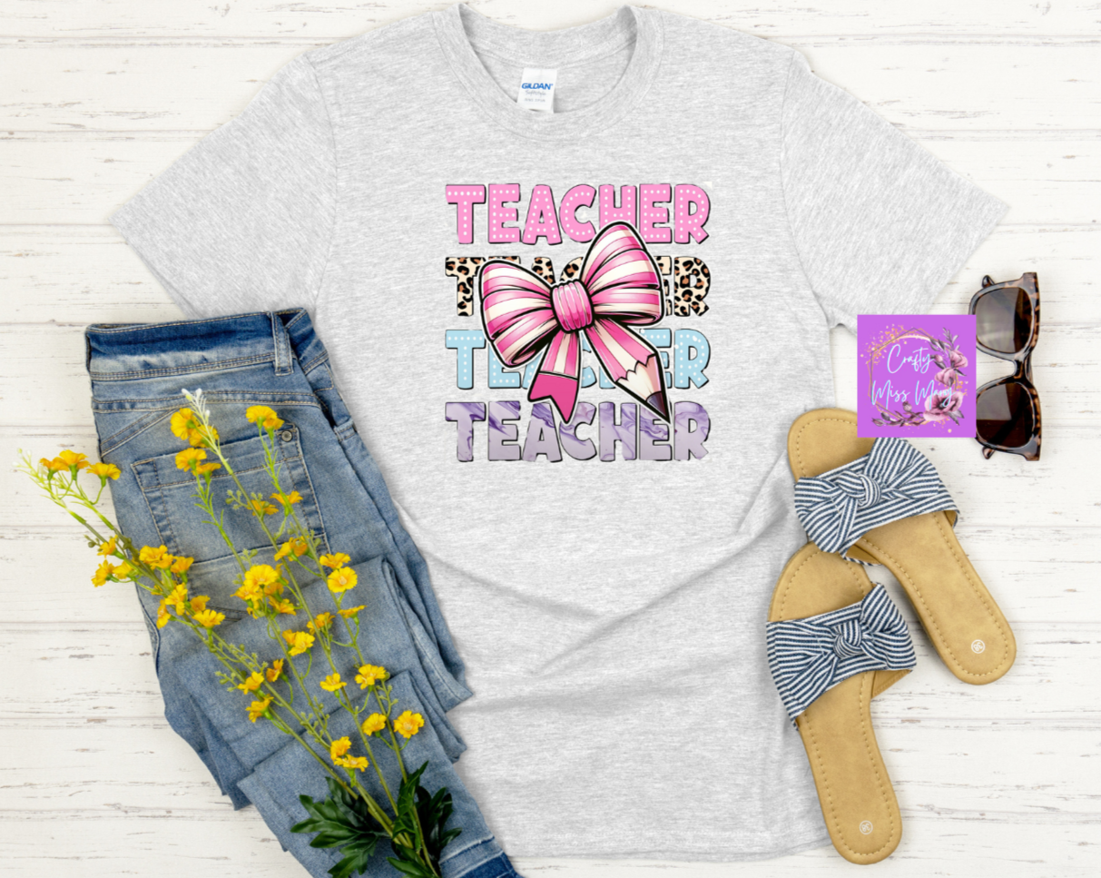 Teacher With Bow T-shirt