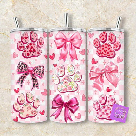 Dog Paws with Croquette Bows-Tumbler