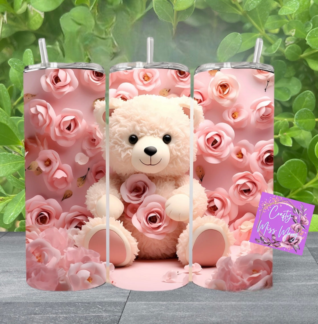 Tedy Bear With Flowers Tumbler