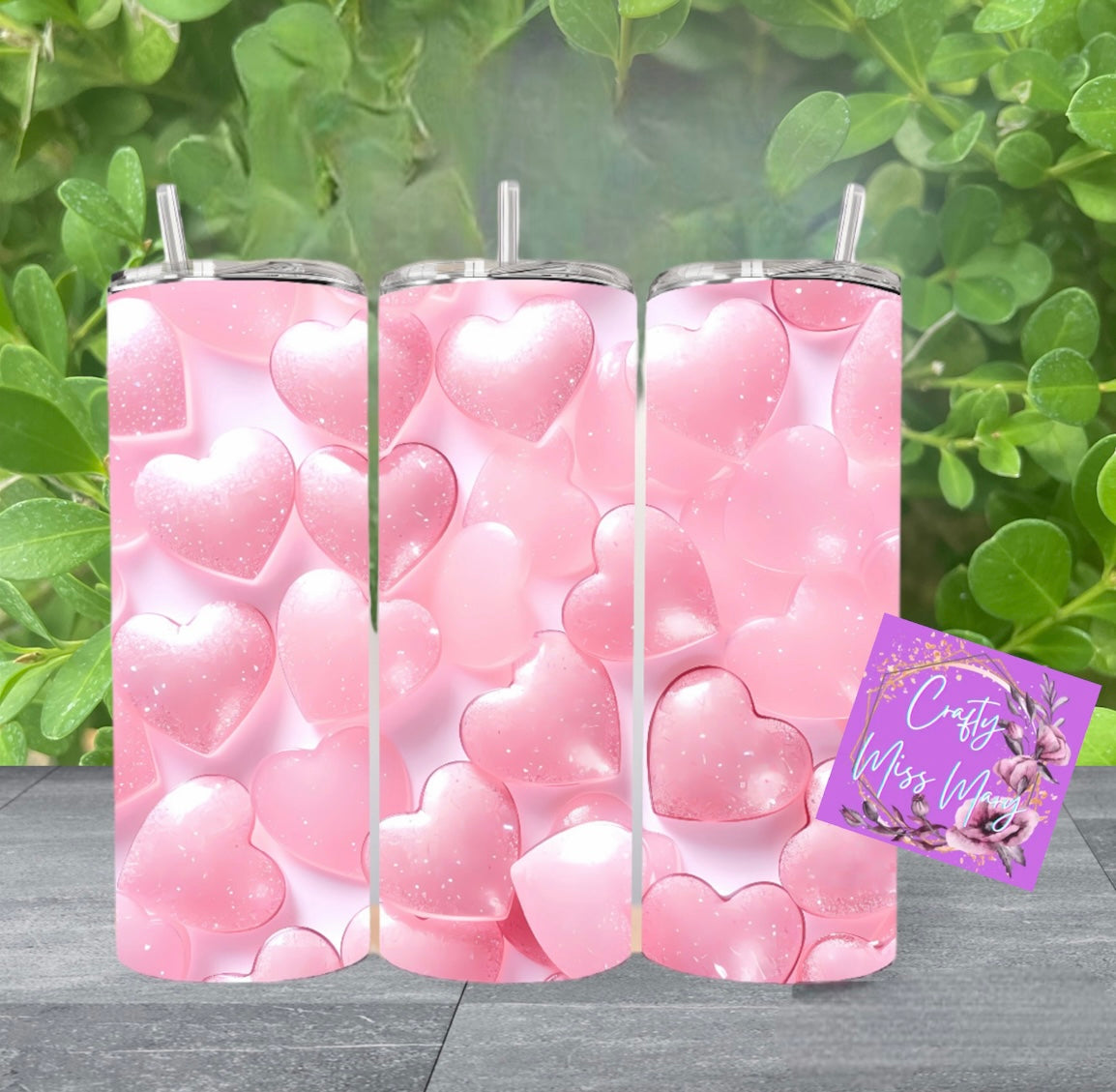 Pink Hearts Tumbler