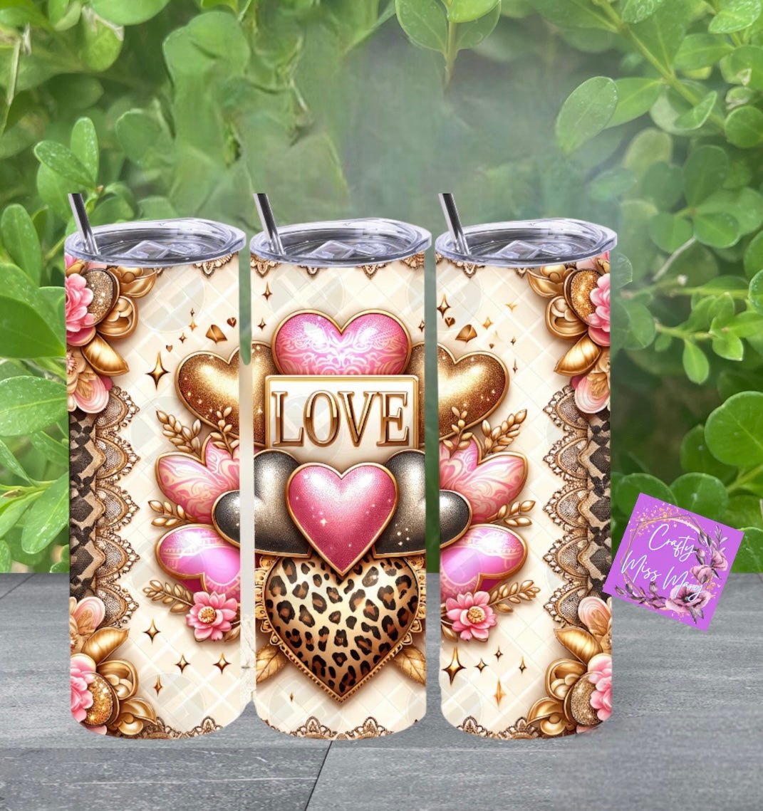 Pink And Gold Love Tumbler