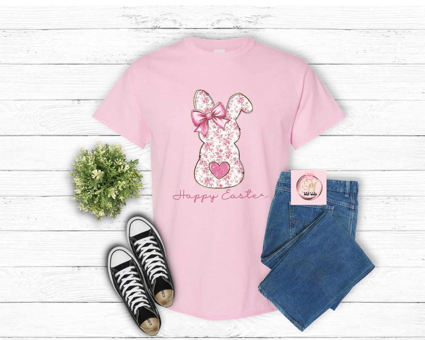 Pink Lace Bunny-Shirt